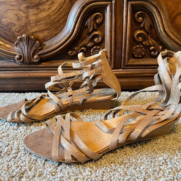 Comfortview Strappy Wedge Sandals Women's Size 12W - Picture 10 of 12